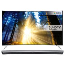 Samsung UE65KS7500 Silver - 65inch 4K Ultra HD Curved TV with Quantum Dot Colour & HWJ7501R Silver 320W 8.1ch Curved Soundbar